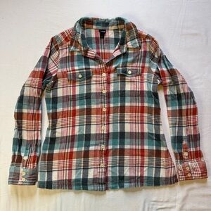 Patagonia Organic‎ Cotton Women's Long Sleeve Fjord Flannel Plaid Shirt Size 8 M